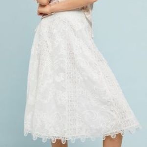 New Anthropologie POET LACE SKIRT ivory S